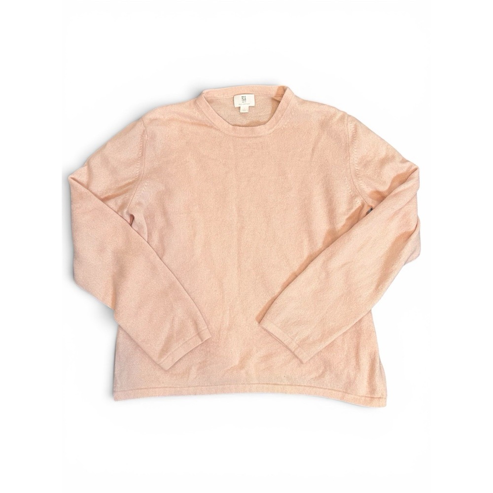 Apt. 9 Womens 100% Cashmere Crewneck Sweater Light Pink Size Large